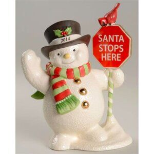2014 Lenox Snowy Crossings Snowman Fine porcelain MIB